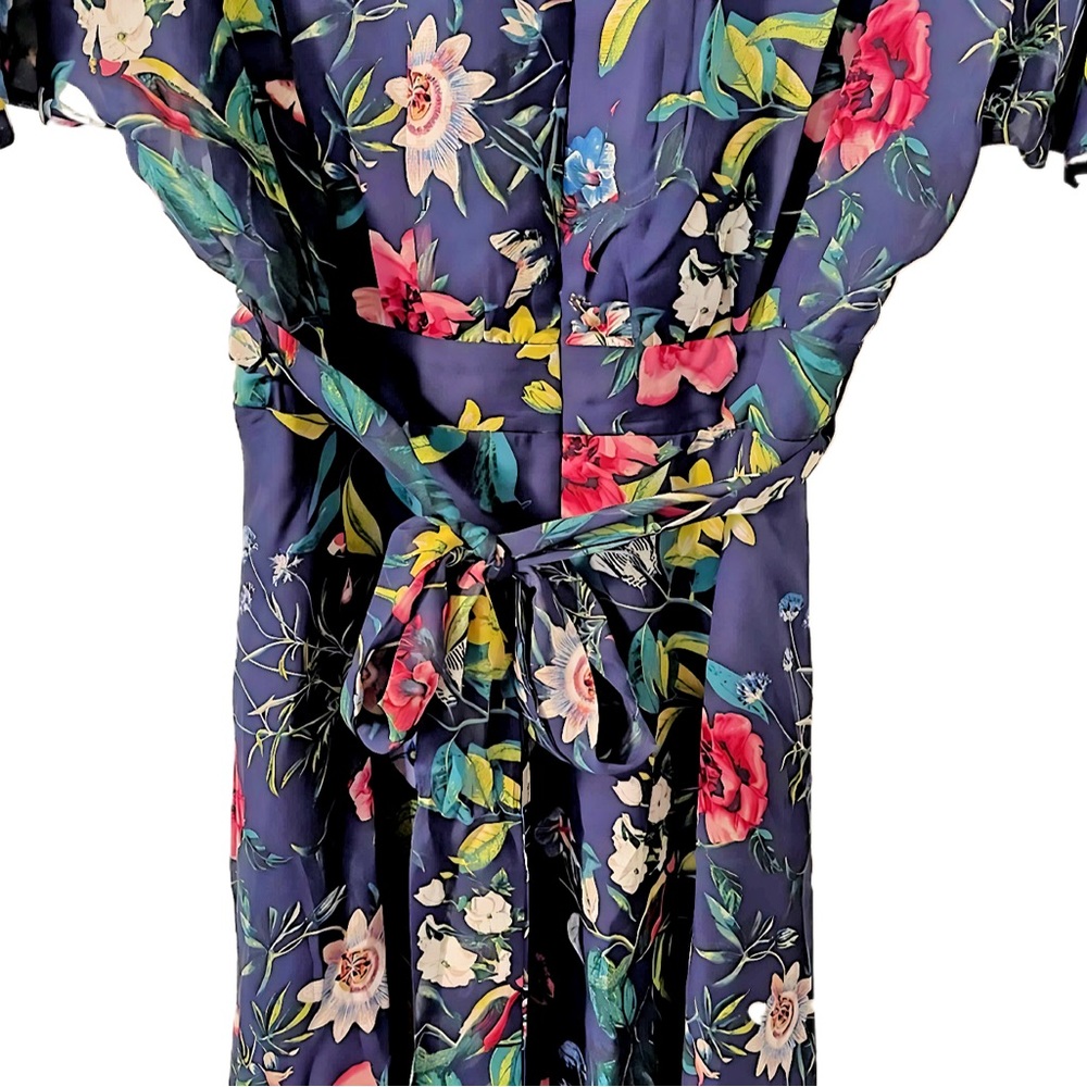 NWT Eliza J Women's High Low Floral Dress with Flutter Sleeves- size 8 - Picture 8 of 9